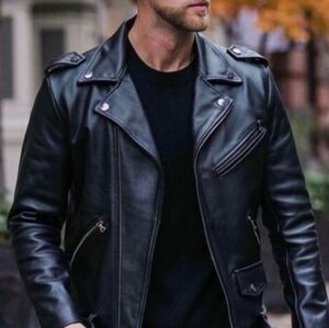 Black Double Rider (Motorcycle) Leather Jacket